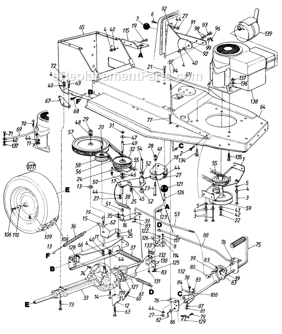 MTD 137-320-000 (1987) Lawn Tractor Page D Diagram