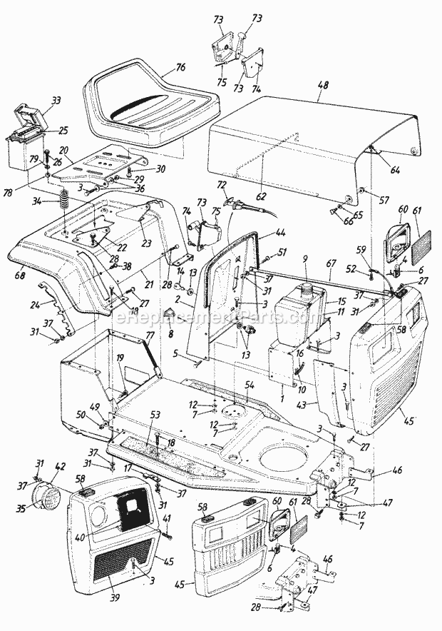 MTD 137-332-009 (1987) Lawn Tractor Parts Diagram
