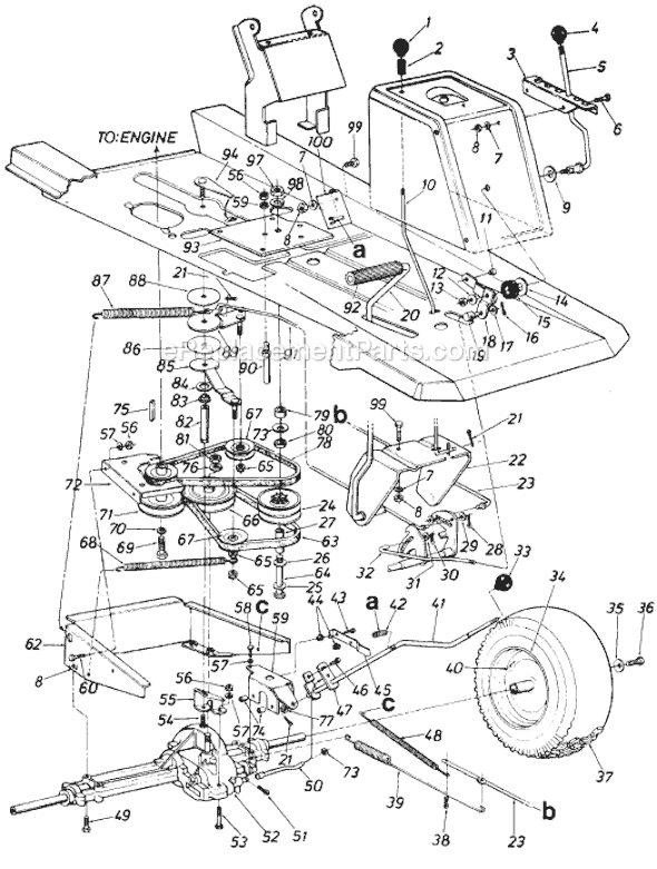 MTD 138-503-713 (1988) Lawn Tractor Page B Diagram