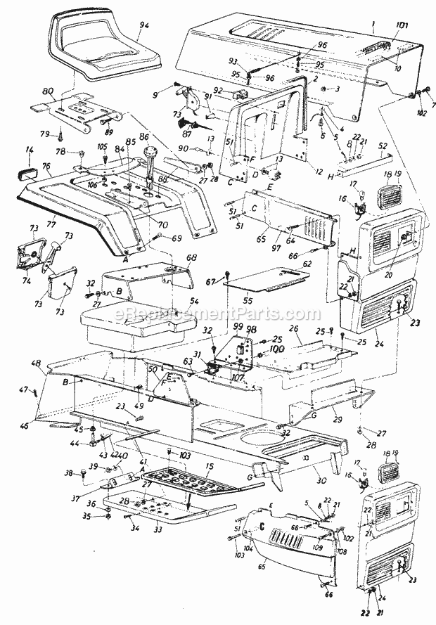MTD 138-723-000 (1988) Lawn Tractor Page F Diagram