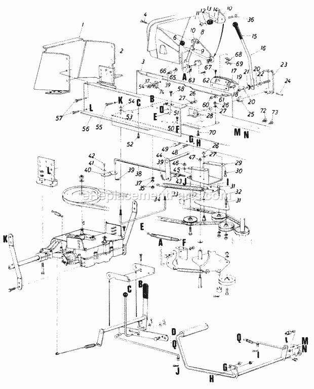 MTD 138-729-000 (1988) Lawn Tractor Page B Diagram