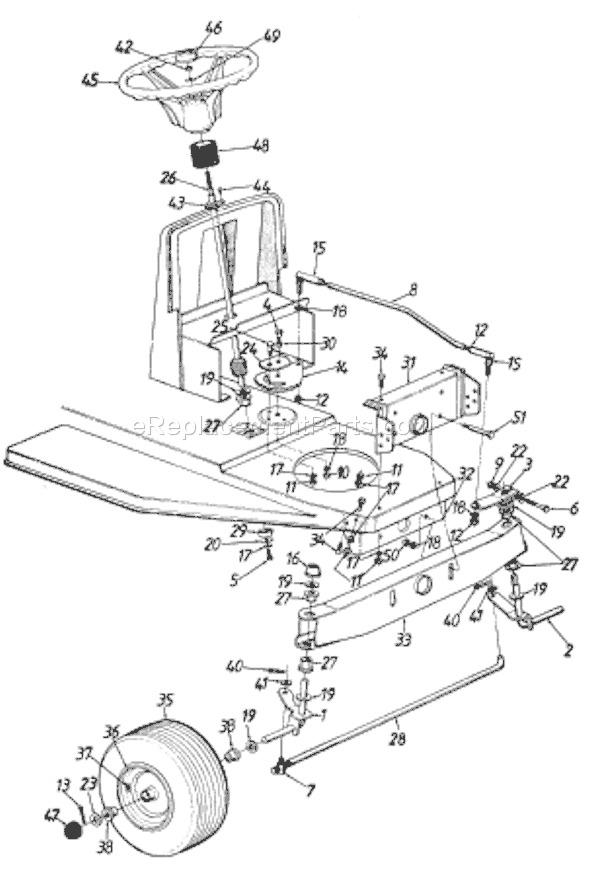 MTD 139-504-033 (73527) (1989) Lawn Tractor Page D Diagram