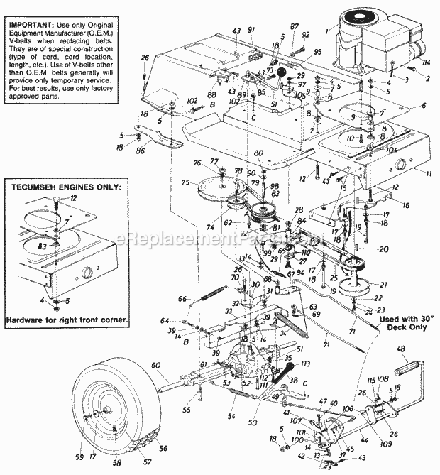MTD 139-652-169 Lawn Tractor Parts Diagram