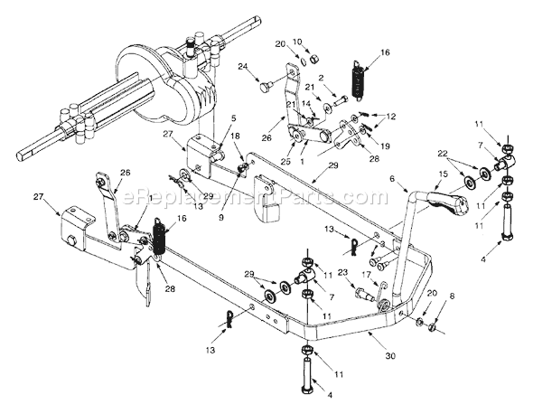 MTD 13A-325-402 (1999) Lawn Tractor Deck Hanger Link Diagram