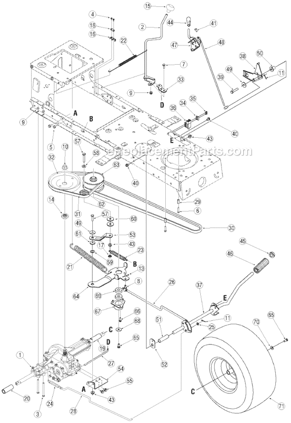 MTD 13A1760F372 Lawn Tractor Page B Diagram