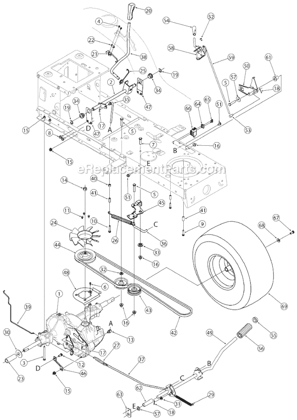 MTD 13A3791G720 Lawn Tractor Page B Diagram