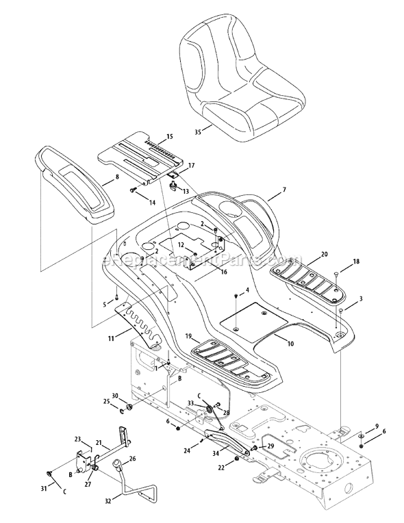 MTD 13AA625P004 (2009) Lawn Tractor Page C Diagram