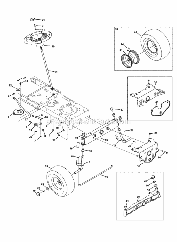MTD 13AC76LF058 (M125-38 2013) Lawn Tractor Front_End_Steering Diagram