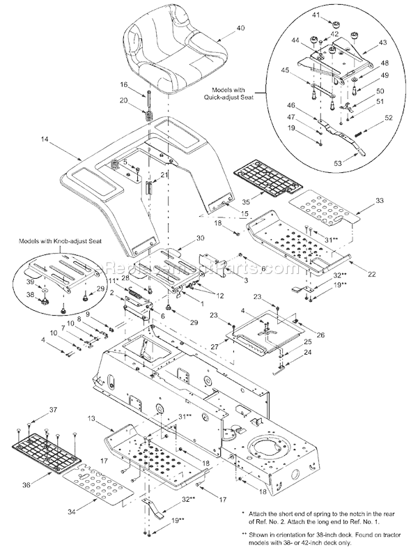 MTD 13AD683G713 (2004) Lawn Tractor Hood Style 2 and 3 Diagram