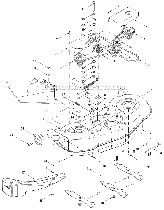 MTD 13AG688H301 Lawn Tractor Page B Diagram