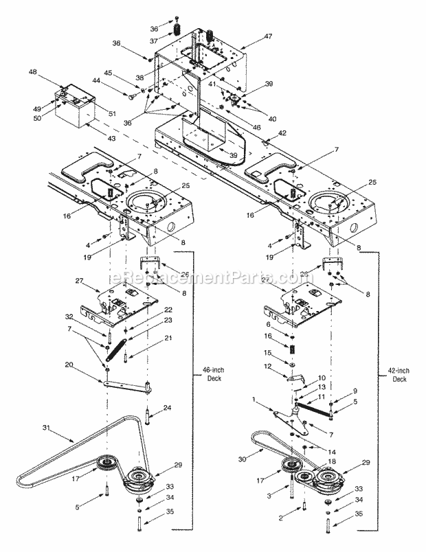 MTD 13AK608G013 (2001) Lawn Tractor Pto_Electric_And_Battery Diagram