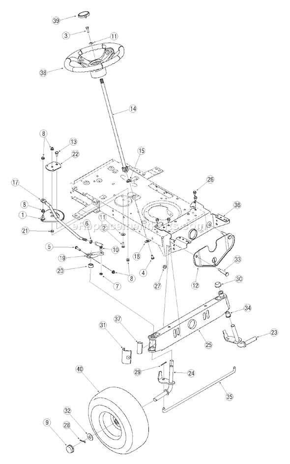 MTD 13AM762F765 (2005) Lawn Tractor Steering Diagram