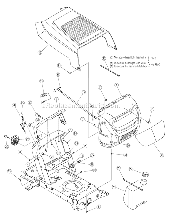MTD 13AM762F765 (2006) Lawn Tractor Fender Assembly Diagram