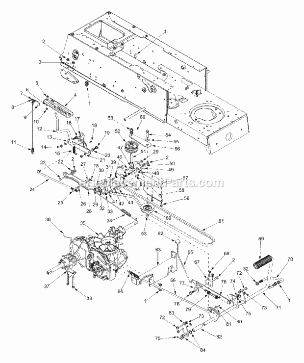 MTD 13AN690G352 (2002) Lawn Tractor Drive_And_Controls Diagram