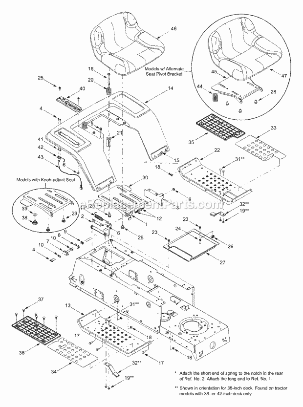 MTD 13AN690G352 (2003) Lawn Tractor Seat_Fender_Assembly Diagram
