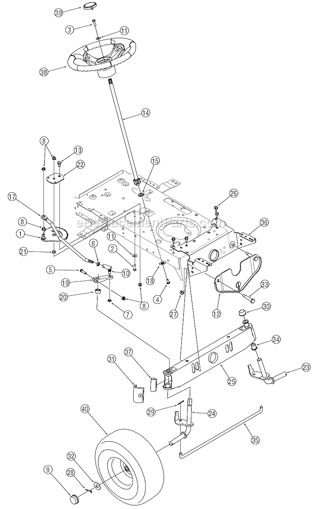 MTD 13AN779G766 (2005) Lawn Tractor Steering Diagram