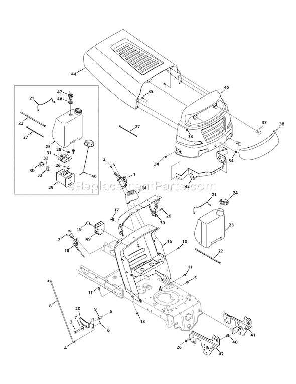 MTD 13AO771H055 (2009) Lawn Tractor Front End Steering Diagram