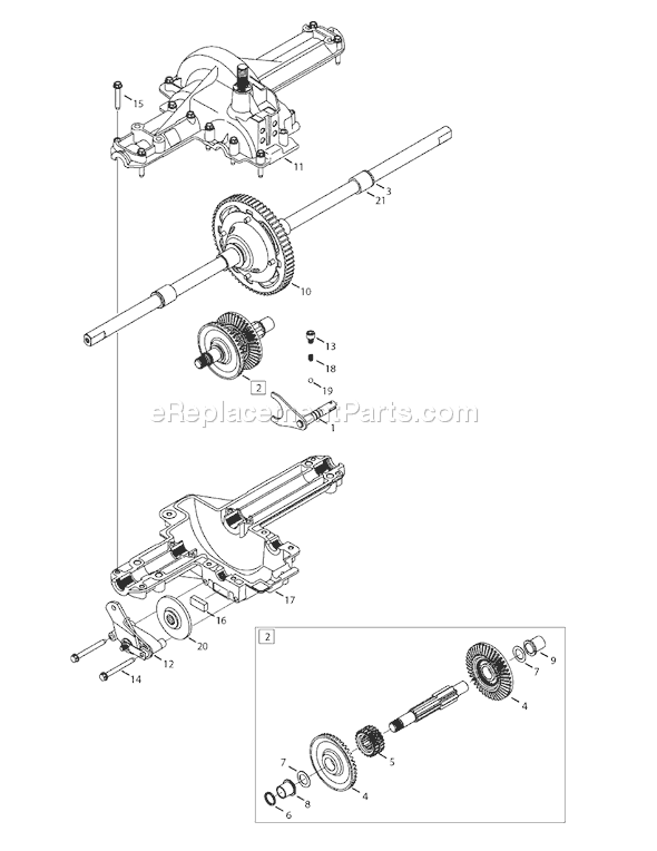 MTD 13AO771H055 (2009) Lawn Tractor Transmission 918-04566 Diagram
