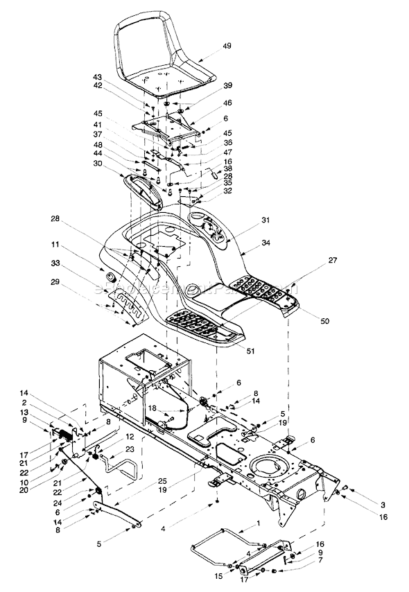 MTD 13AT604G401 (1999) Lawn Tractor Seat/Lift Assembly Diagram