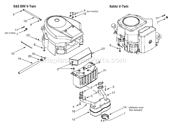MTD 13AU615P755 (2005) Lawn Tractor Engine Accessories Diagram
