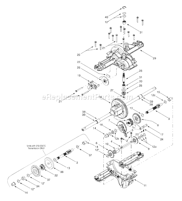 MTD 13AX604H401 (2000) Lawn Tractor Drive, Controls, Rear Wheels Diagram