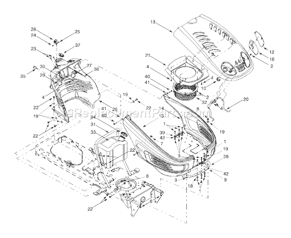 MTD 13AX604H401 (2000) Lawn Tractor Muffler/Engine Accessories Intek Single Diagram