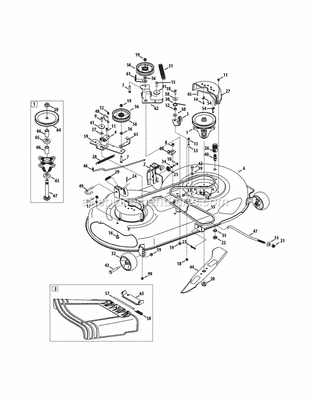 MTD 13AX771T004 (2011) Lawn Tractor Mower_Deck_46-Inch Diagram