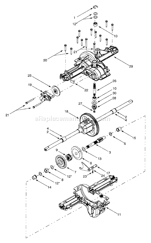MTD 13BD604G401 (2001) Lawn Tractor Differential Assembly Diagram