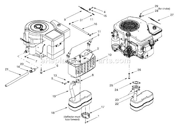 MTD 13BD604G401 (2001) Lawn Tractor Engine Accessories Diagram