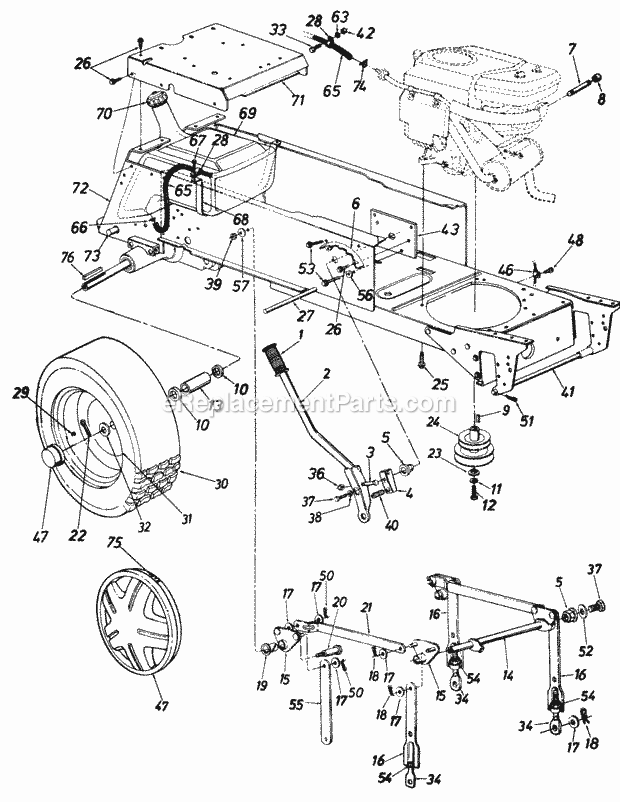 MTD 140-840H000 (1990) Lawn Tractor Page E Diagram
