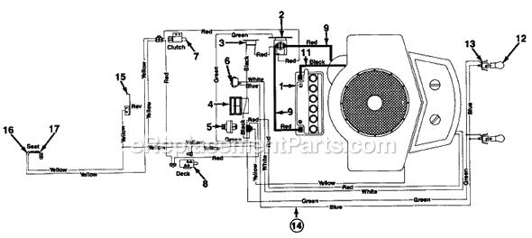 MTD 140-849H009 (1990) Lawn Tractor Page B Diagram