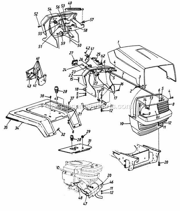 MTD 141-840H013 (1991) Lawn Tractor Page H Diagram