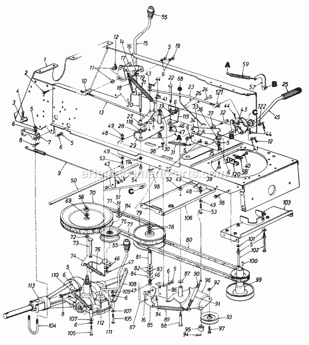 MTD 141-841-000 (1991) Lawn Tractor Page C Diagram