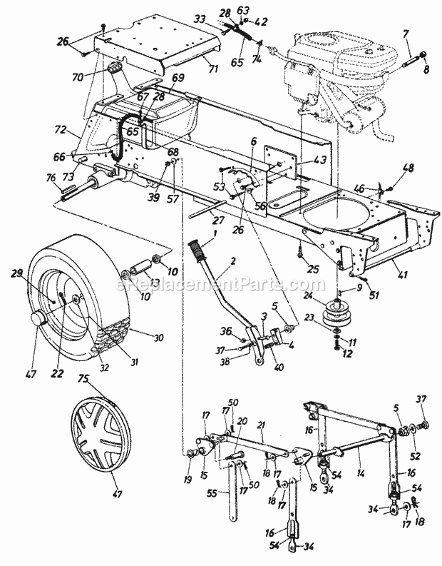 MTD 141-841-000 (1991) Lawn Tractor Page D Diagram