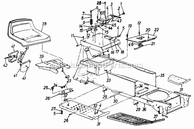 MTD 141-841-000 (1991) Lawn Tractor Page G Diagram