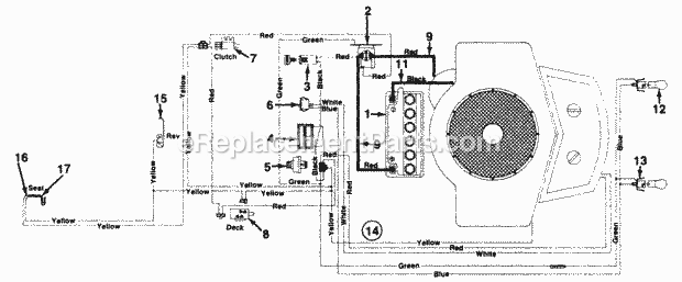 MTD 142-848H130 (1992) Lawn Tractor Electrical_System Diagram