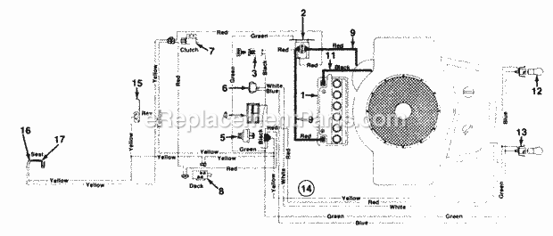 MTD 143P820H000 (1993) Lawn Tractor ElectricalSwitches Diagram