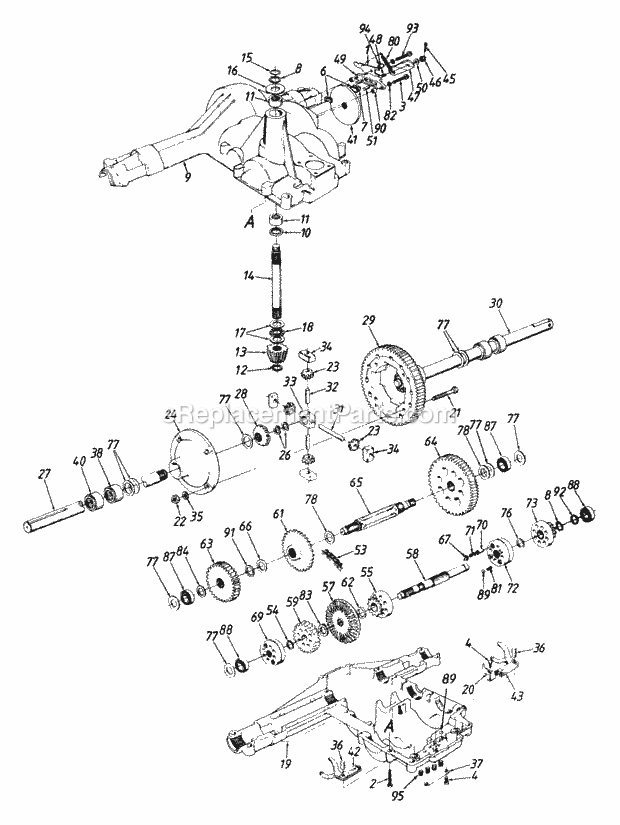 MTD 143P840H023 (1993) Lawn Tractor Transaxle Diagram