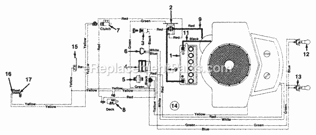 MTD 144P820H352 (1994) Lawn Tractor ElectricalSwitches Diagram