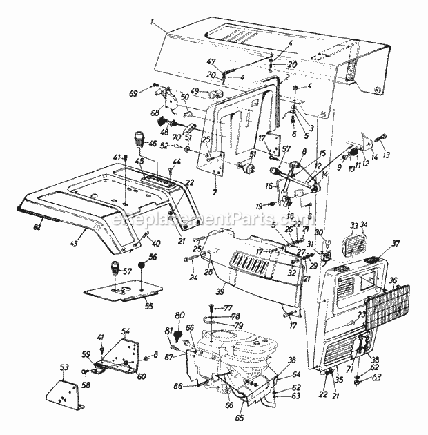 MTD 144P828H000 (1994) Lawn Tractor Hood_Style_8 Diagram