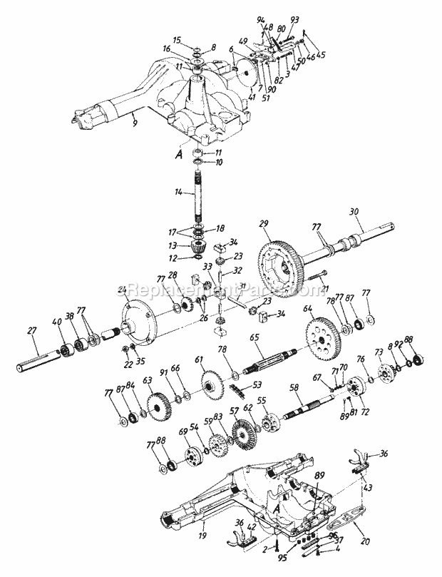 MTD 144P828H000 (1994) Lawn Tractor Transaxle Diagram