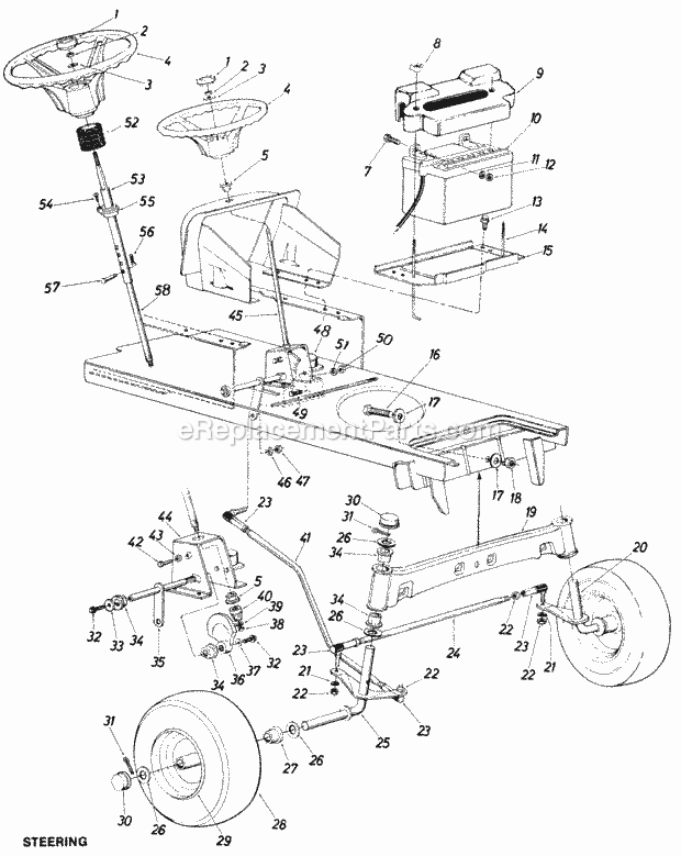MTD 145-835-000 (1985) Lawn Tractor Steering Diagram