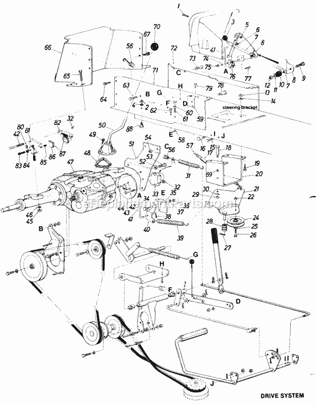 MTD 145-836-000 (1985) Lawn Tractor Drive_System Diagram