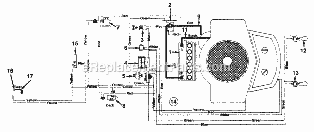 MTD 145P820H352 (1995) Lawn Tractor ElectricalSwitches Diagram