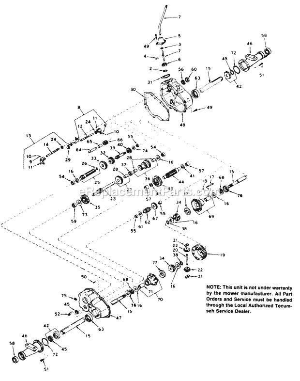 MTD 146-831-000 (1986) Lawn Tractor Transaxle_Peerless Diagram