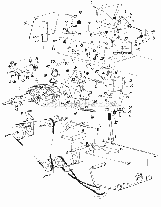 MTD 146-834-000 (1986) Lawn Tractor Drive_System Diagram