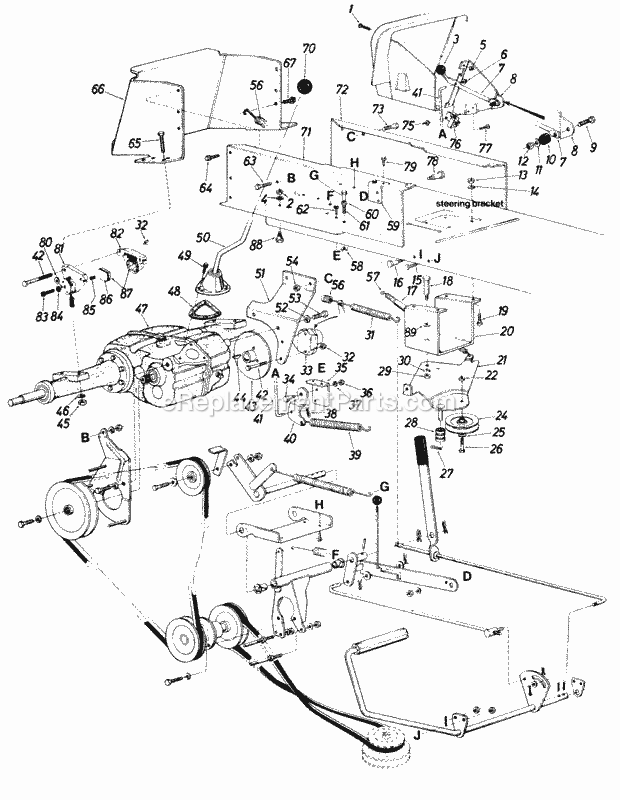 MTD 146-837-000 (1986) Lawn Tractor Drive_System Diagram