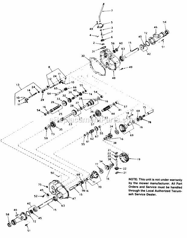 MTD 146-837-000 (1986) Lawn Tractor Transaxle_Peerless Diagram