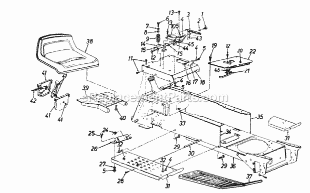 MTD 146S848H336 (1996) Lawn Tractor 4141552 SeatFrame Diagram
