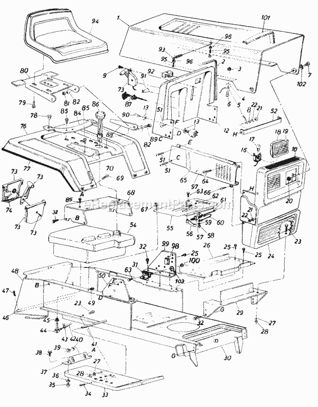 MTD 147-823-000 (1987) Lawn Tractor Parts Diagram